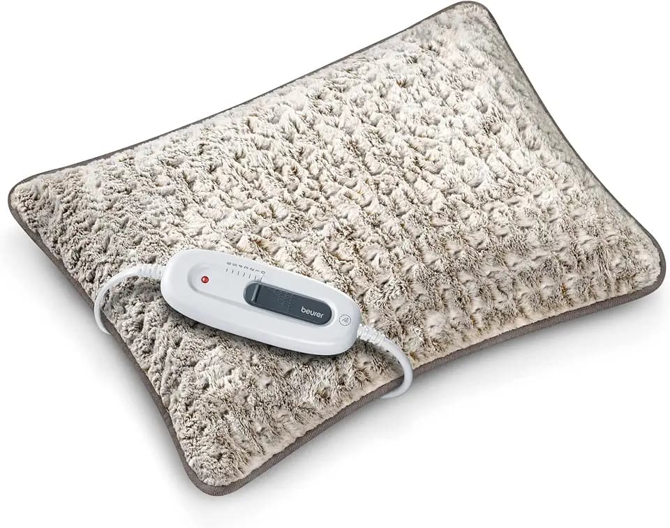 Beurer UHP48N Lux Heated Body Pillow, Lumbar Support Pillow for Back Pain Relief, Microplush Heated Pillow with 6 Temperature Settings and Auto Shut-Off, Back Pillow for Sore Muscles