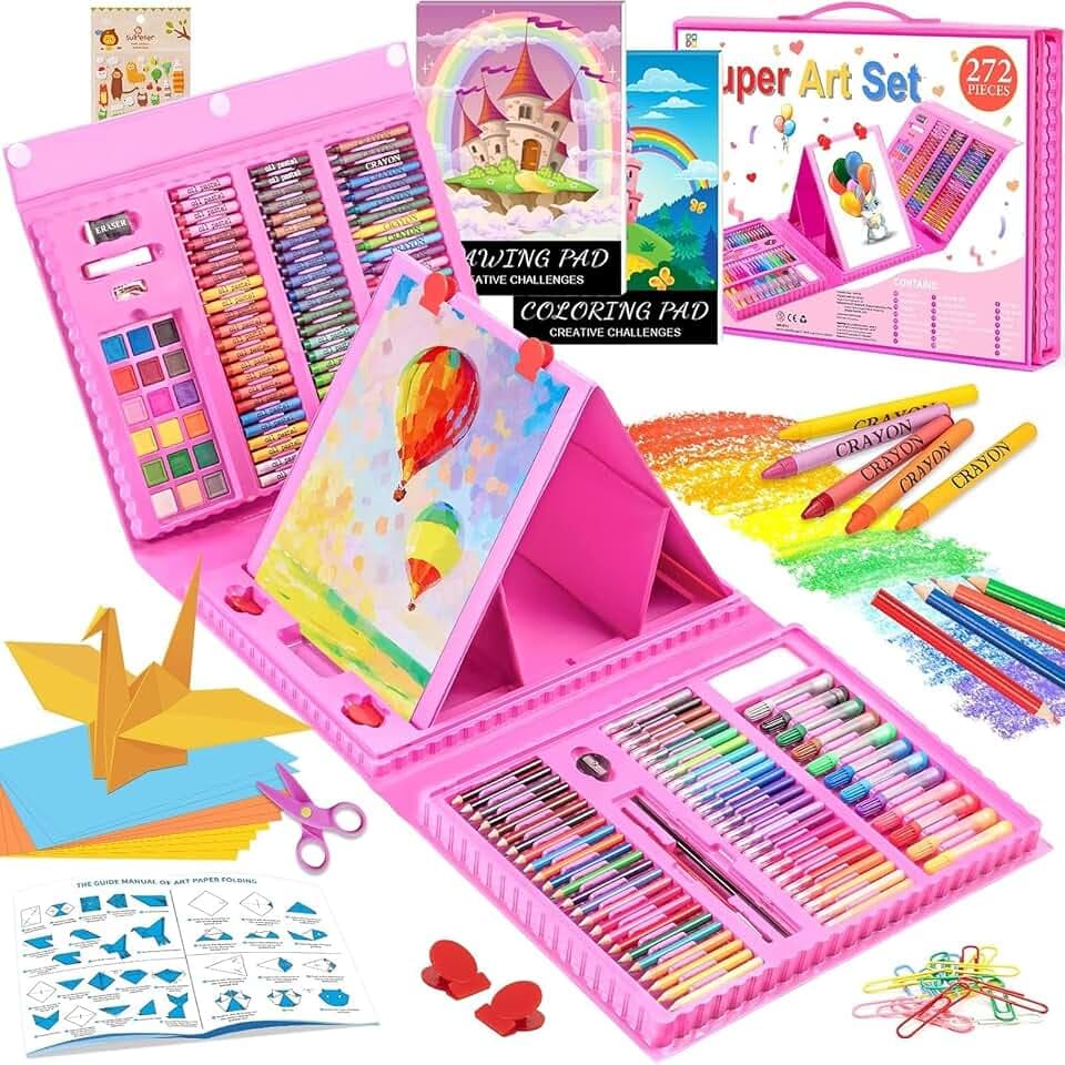 Art Supplies, 272 Pack Art Set Crafts Drawing Kit for Kids Girls Boys Teens