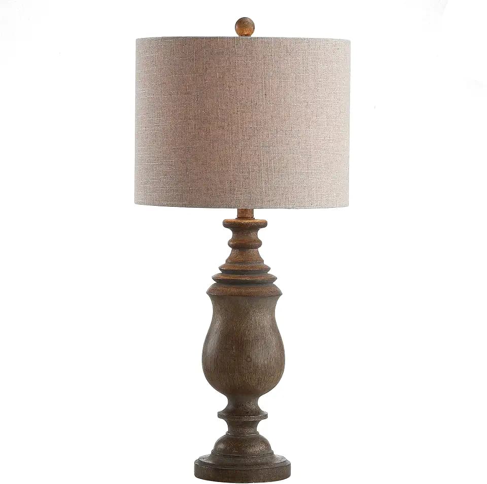 JONATHAN Y Abeline 28.5" LED Table Lamp Faux Wood Resin, Brown