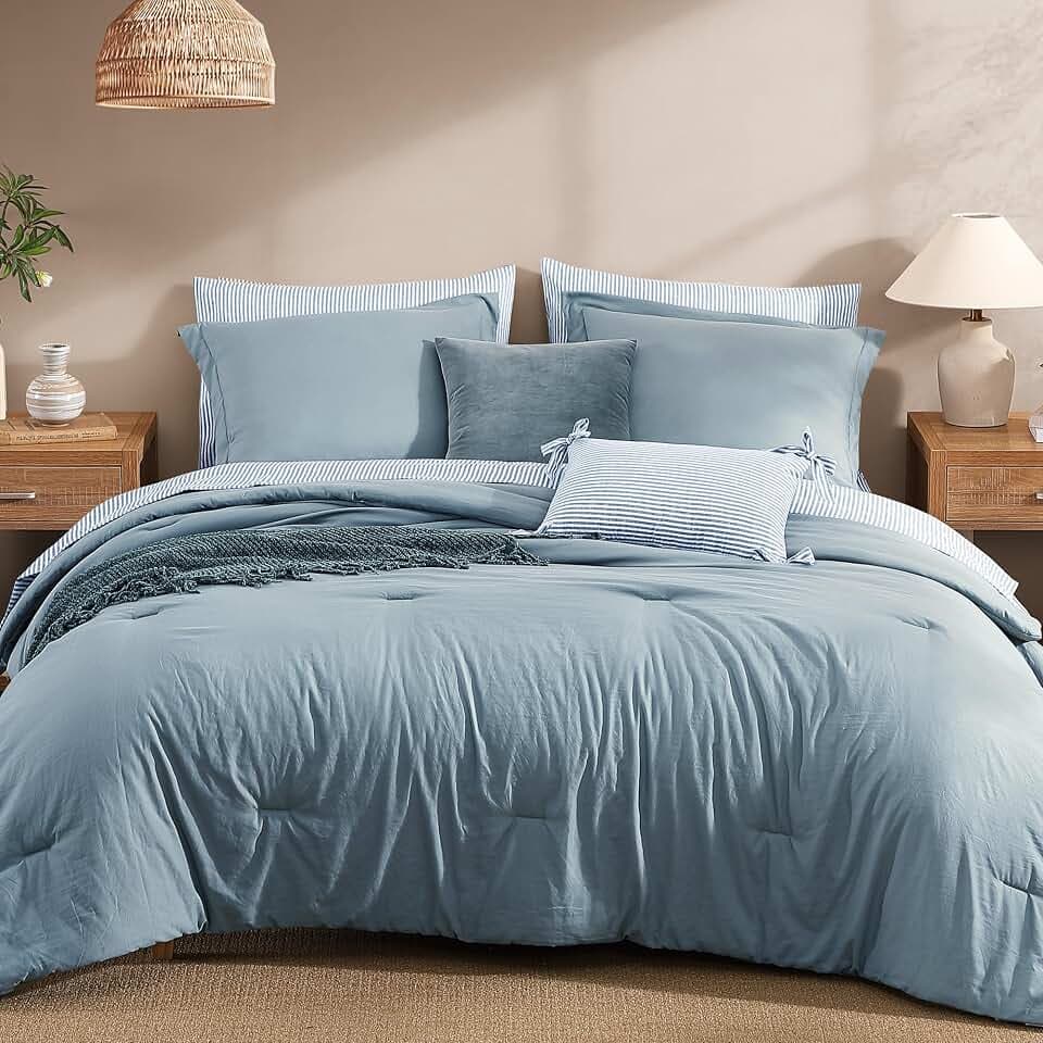 Oversized King Comforter Set- 7 Pieces Soft Bed in a Bag King Bedding Set