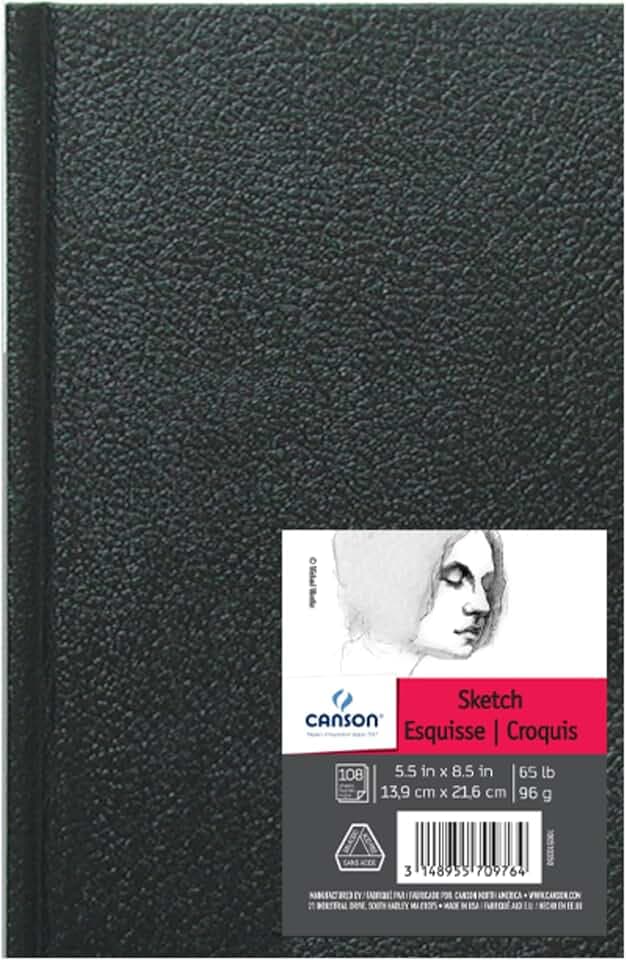 Canson Artist Series Sketch Book, Hardbound, 5.5x8.5 inches, 108 Sheets - Lay Flat Art Notebook