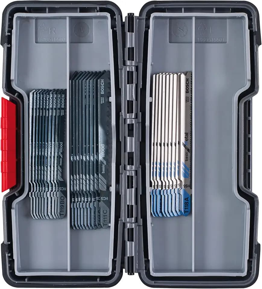Bosch 30tlg. Stichsägeblatt Set Basic for Wood and Metal (für Holz und Metall, Professional Zubehör Stichsäge)