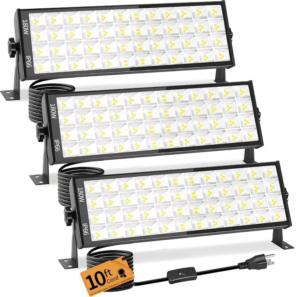 180W LED Shop Lights, Aluminum Waterproof Garage Light, 3 Pack
