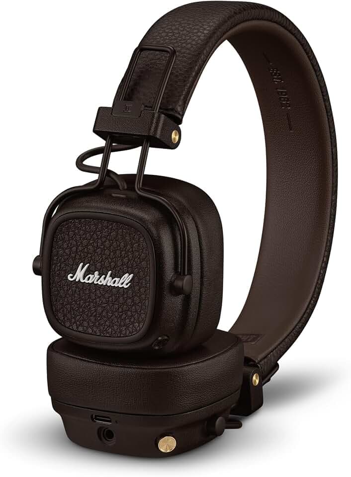 Marshall Major V Bluetooth Kopfhörer, 100 Stunden Spielzeit – Braun