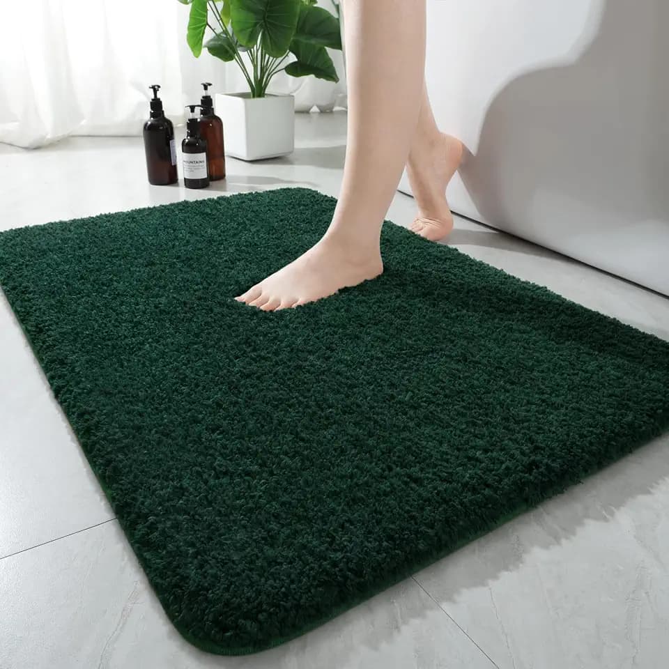 AROGAN Luxury Bathroom Rugs, Soft Non Slip Bath Mat, 24x36 Inch Deep Green