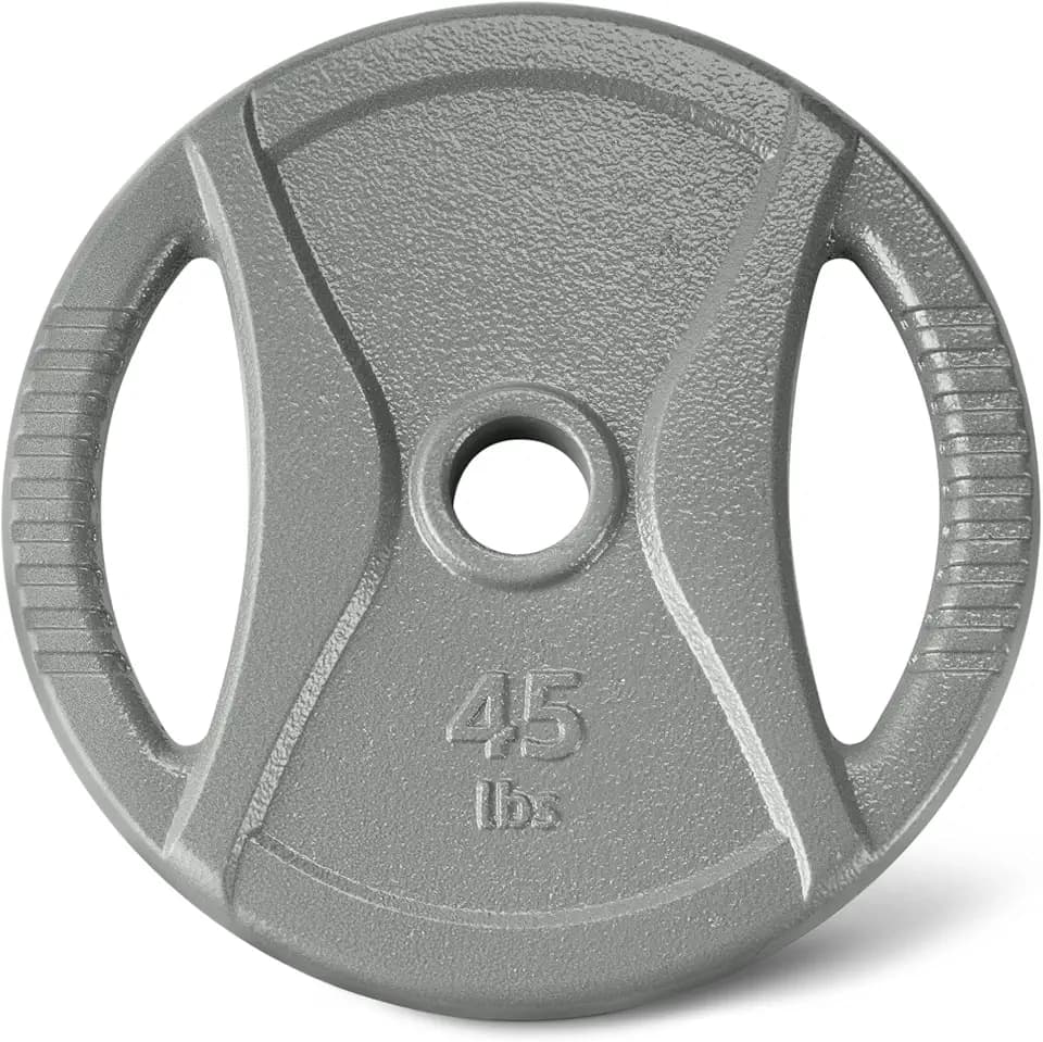 Amazon Basics 2-Inch Olympic Grip Weight Plates, Cast Iron, for Powerlifting, CrossFit & Strength Training