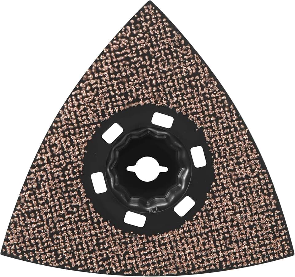 BOSCH OSM450CR4 1-Piece StarlockMax 40-Grit Oscillating Multi-Tool Carbide Delta Sanding Pad for Extreme-Duty Application in Grout and Abrasive