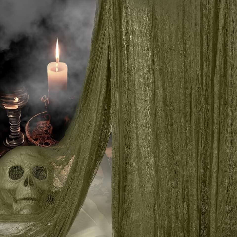 400" x 85" Green Halloween Creepy Cloth for Indoor Outdoor Decoration