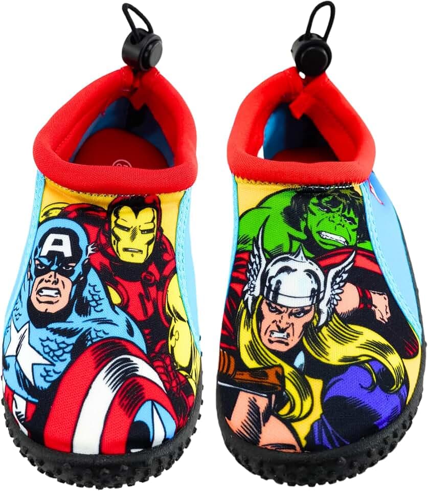 Marvel Avengers Wassersandalen Jungen, rutschfeste Stiefel, Wasserschuhe, Aquaschuhe, Größen EU 24 bis 34
