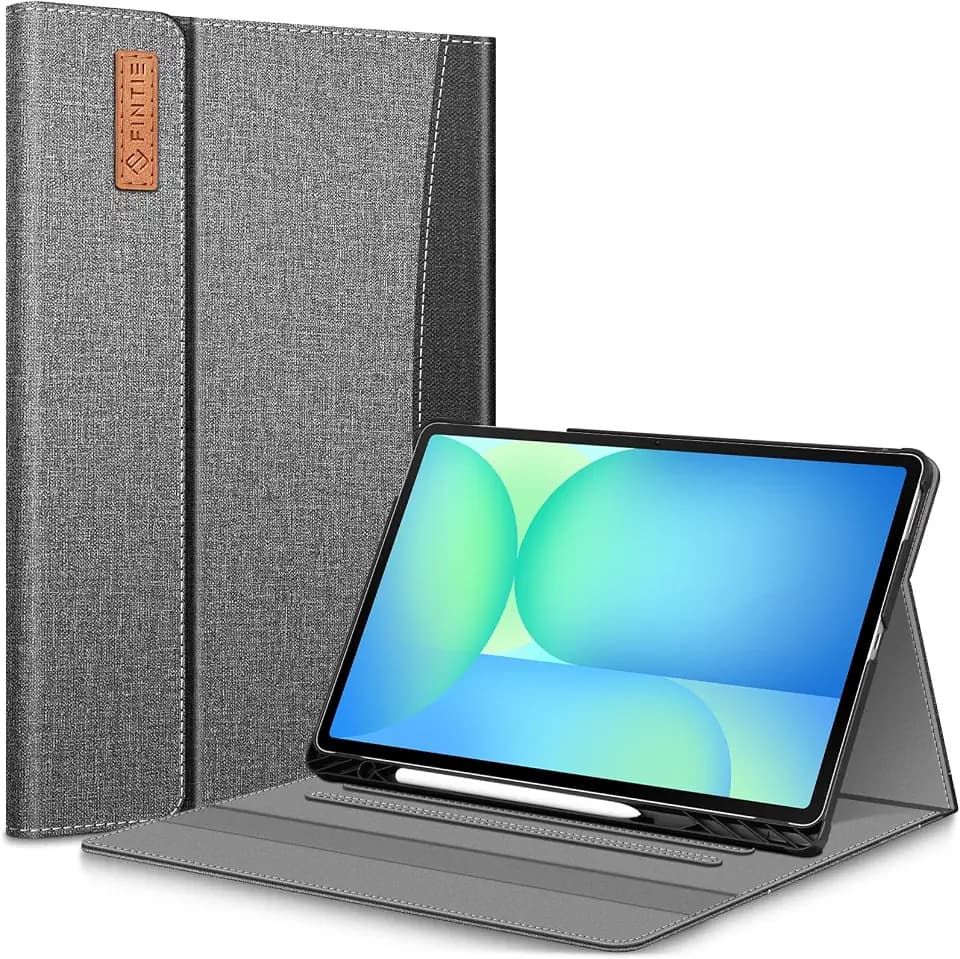 Fintie Hülle für Samsung Galaxy Tab S10 FE+ Plus 13,1 Zoll 2025 Tablet | Folio Schutzhülle mit Multi-Winkel Betrachtung, S Pen Halter und Dokumentenfach, Dunkelgrau