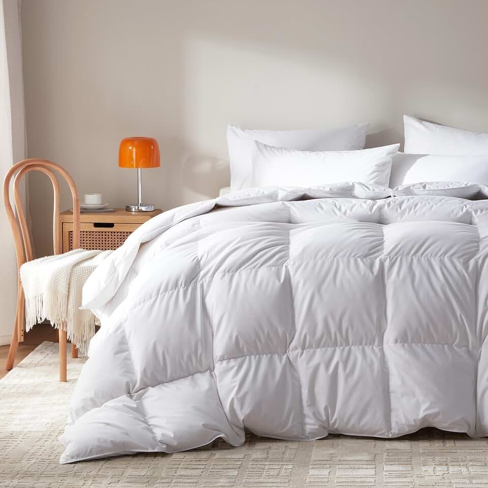 Goose Feather Down Comforter Queen,100% Organic Cotton Duvet Insert