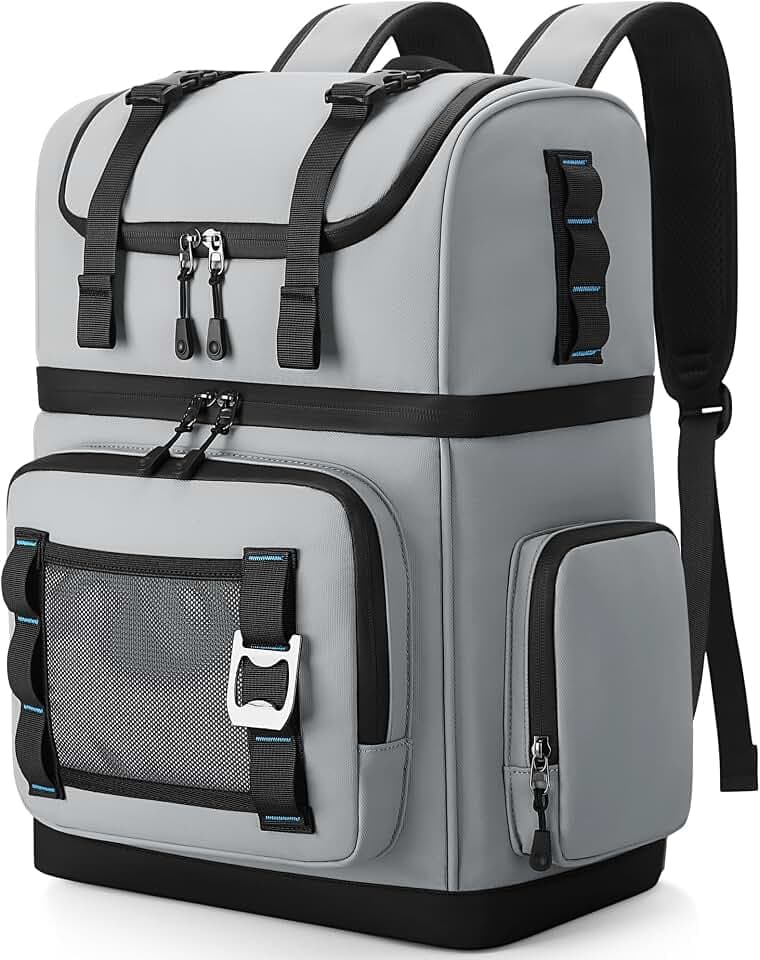 Large 44 Can Dual Compartment Insulated Waterproof Cooler Backpack