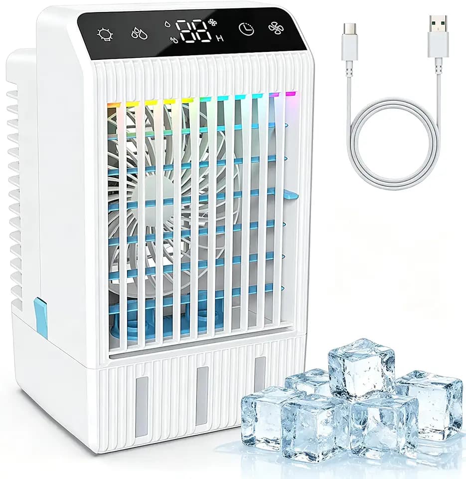 Mini AC Fan Swamp Evaporative Cooler with 1000ML Water Tank USB for Home Room Bedroom