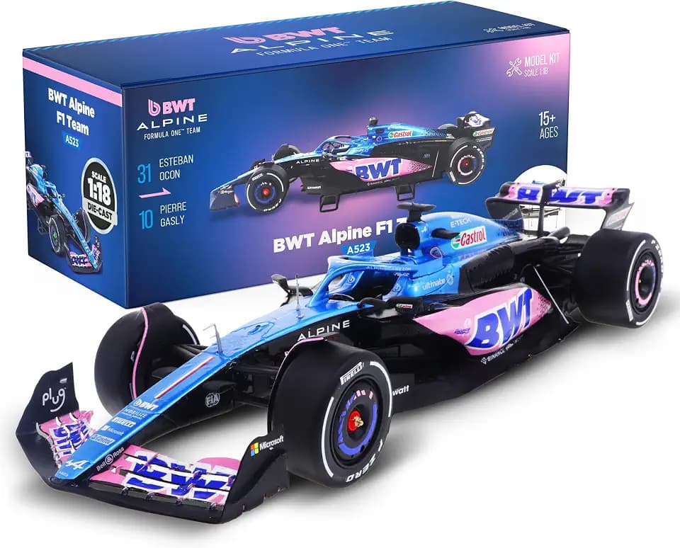 LUPPA Formula 1 ALP A523 Model kit - 1:18 Scale Racing F1 ALP A523 Model Inspired by Pierre Gasly & Esteban Ocon l Building kit, Collectible diecast, 140 Pieces
