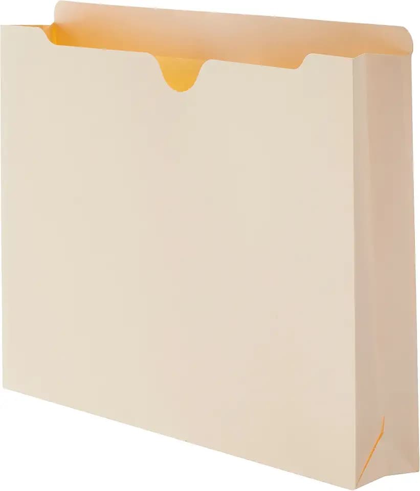 Amazon Basics Reinforced File Jackets, Letter Size, Straight-Cut Tab, 2 Inch Expansion, Manila, 50-Pack