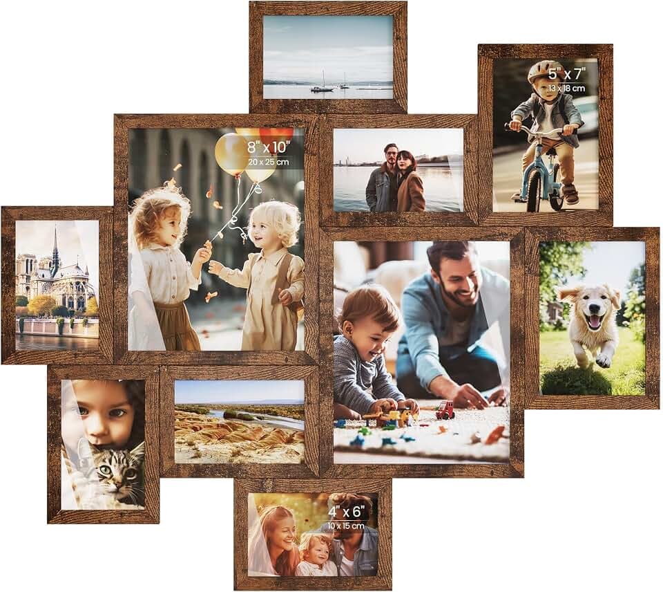 SONGMICS 10 Tool-Free Assembly Collage Photo Frames for Wall