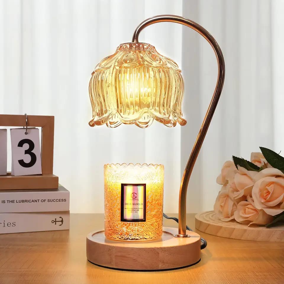 Dimmable Flower Candle Warmer Lamp with Timer,Gifts for Mom