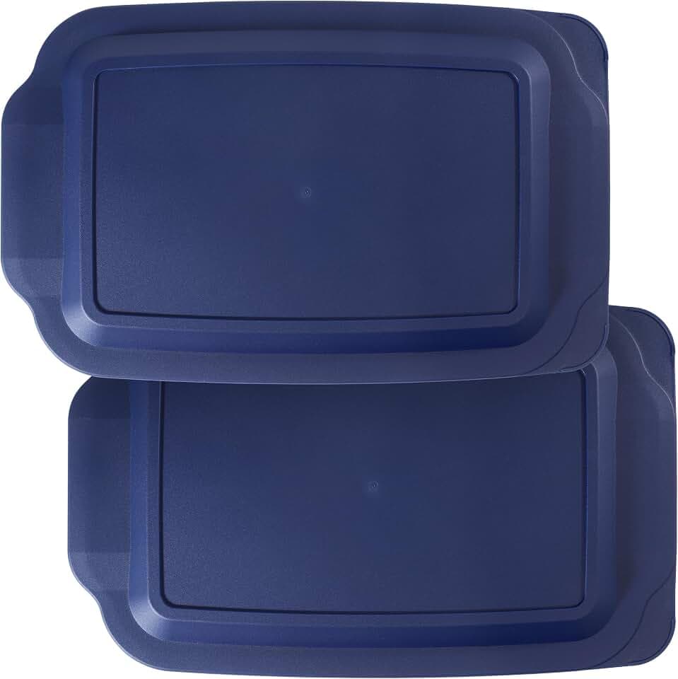 Replacement Lids fits Pyrex 9x13 233 Glass Casserole Baking Dish Container with Tab Handles, for 3-Quart Model 233-PC (2-Pack, Navy)