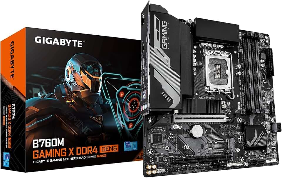 GIGABYTE B760M Gaming X DDR4 GEN5 Mainboard – Unterstützt Intel Core Prozessoren der 14. Generation, 8+1+1 Phasen VRM, bis zu 3200 MHz DDR4, 2 x PCIe 4.0 M.2, 2.5 GbE LAN, USB 3.2 Gen 1