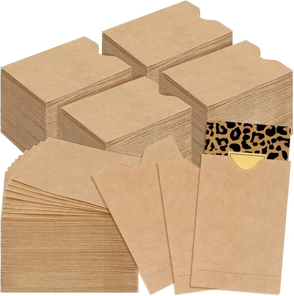 Teling 500 Pack Gift Card Sleeves 2.4x3.5 Card Holder Envelopes
