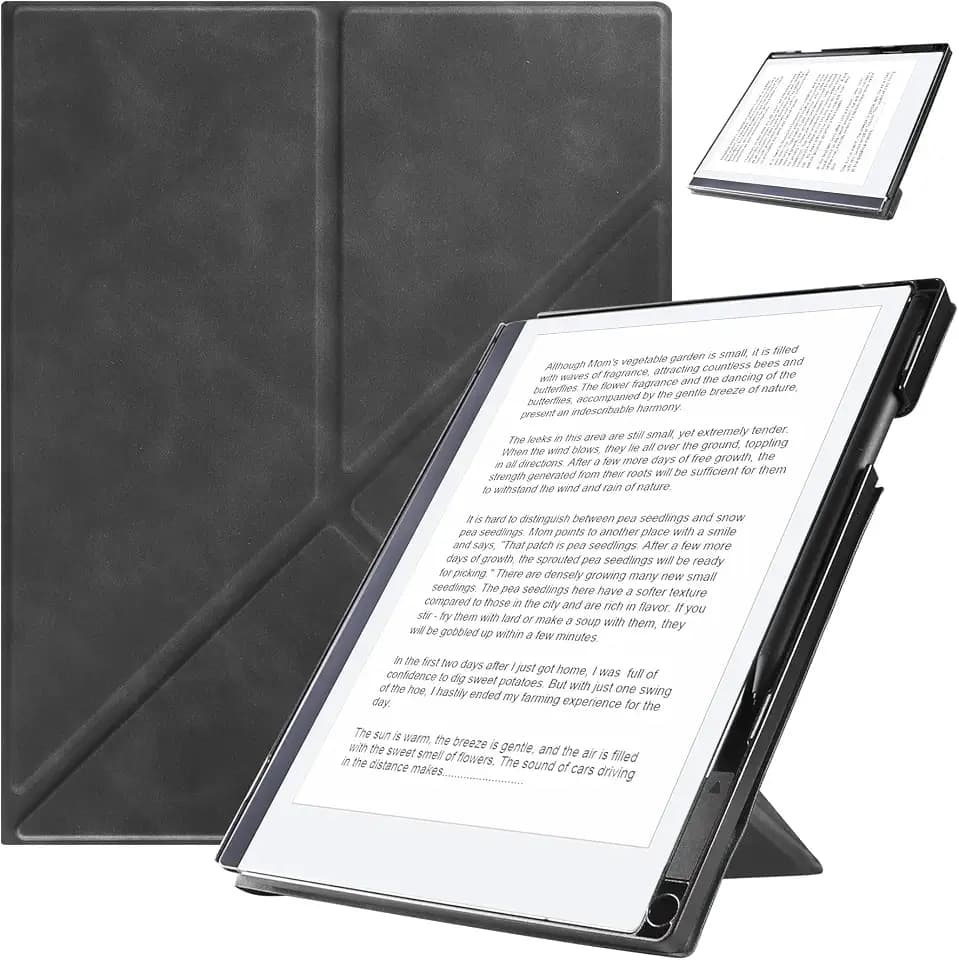 HoYiXi-Schutzhülle für Remarkable 2 10,3-Zoll-Digital Papier (2020 veröffentlichtes)– Premium-PU-Leder mit klappbarem Ständer, Halter für Stift, fit Remarkable Paper Tablet with 10.3”,Gray