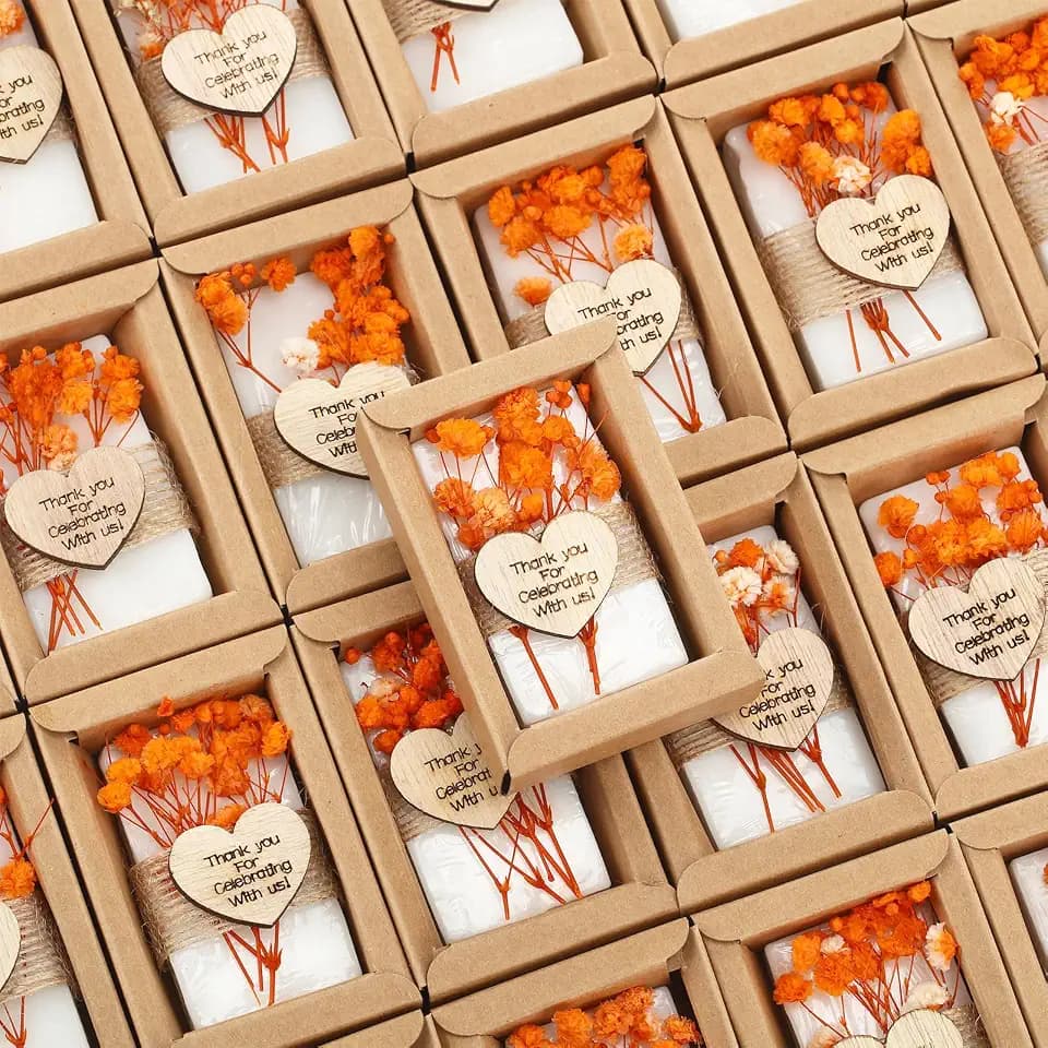 Demissle 30 Pcs Mini Scent Soap Party Favor Baby Shower Favor, orange,novel
