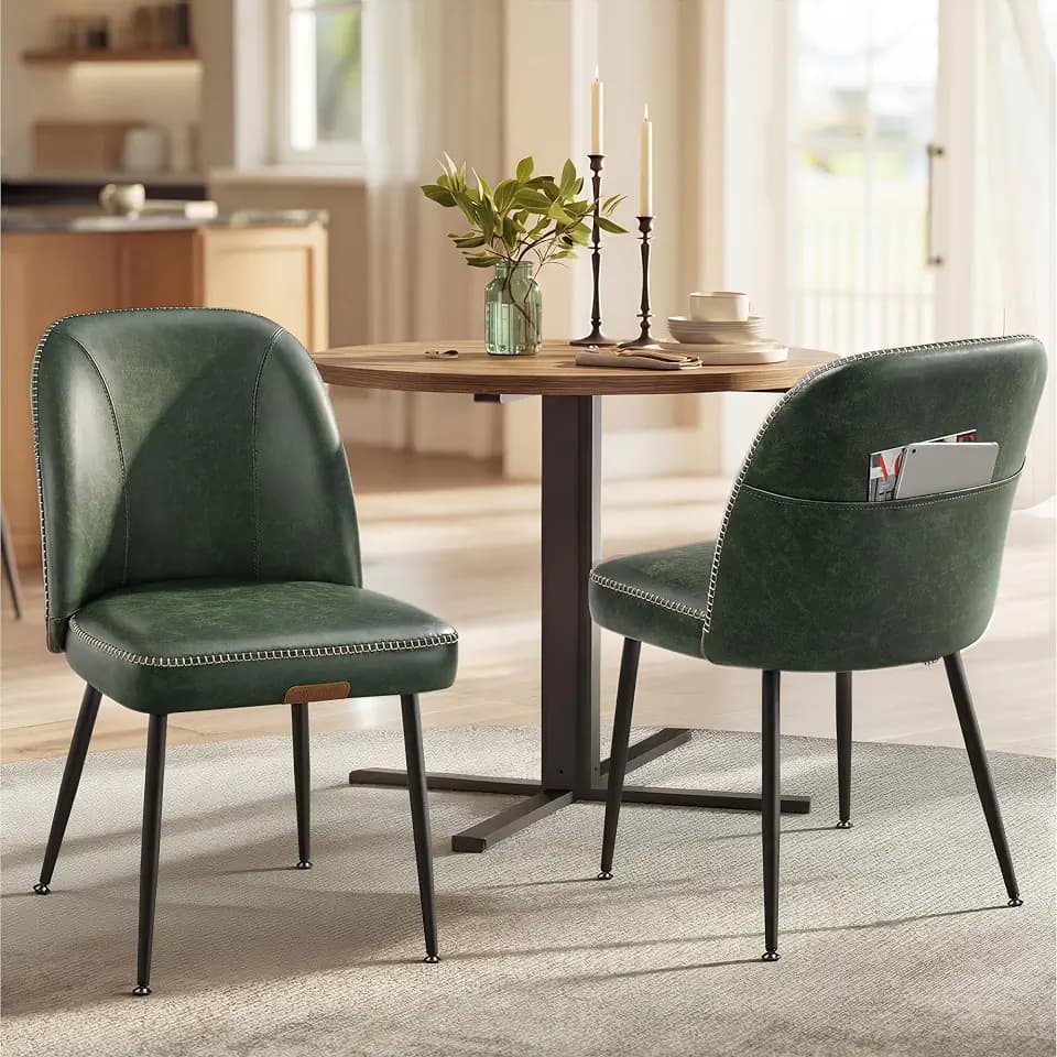 VASAGLE Dining Chairs Set of 2, Upholstered Kitchen Chairs
