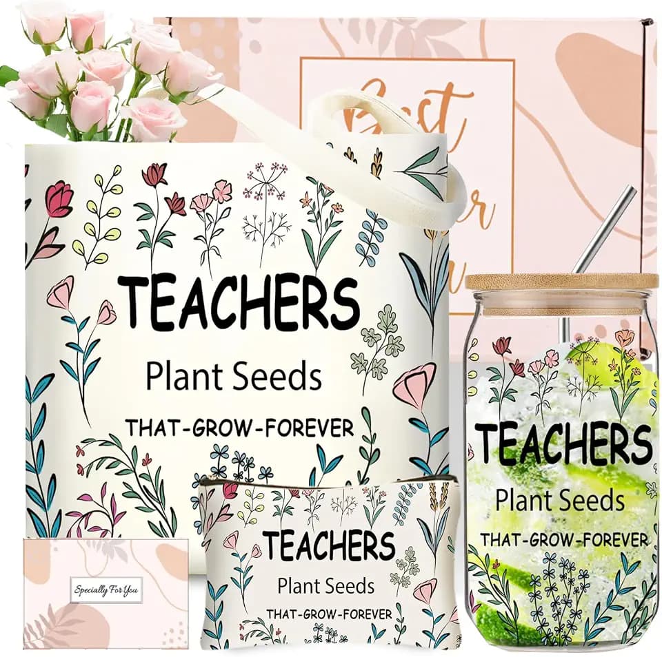DHQH Best Teacher Gifts Teacher Appreciation Gifts Set Box,16 oz Insulated Tumbler for Women,Funny Thank You Mothers Day for Teachers