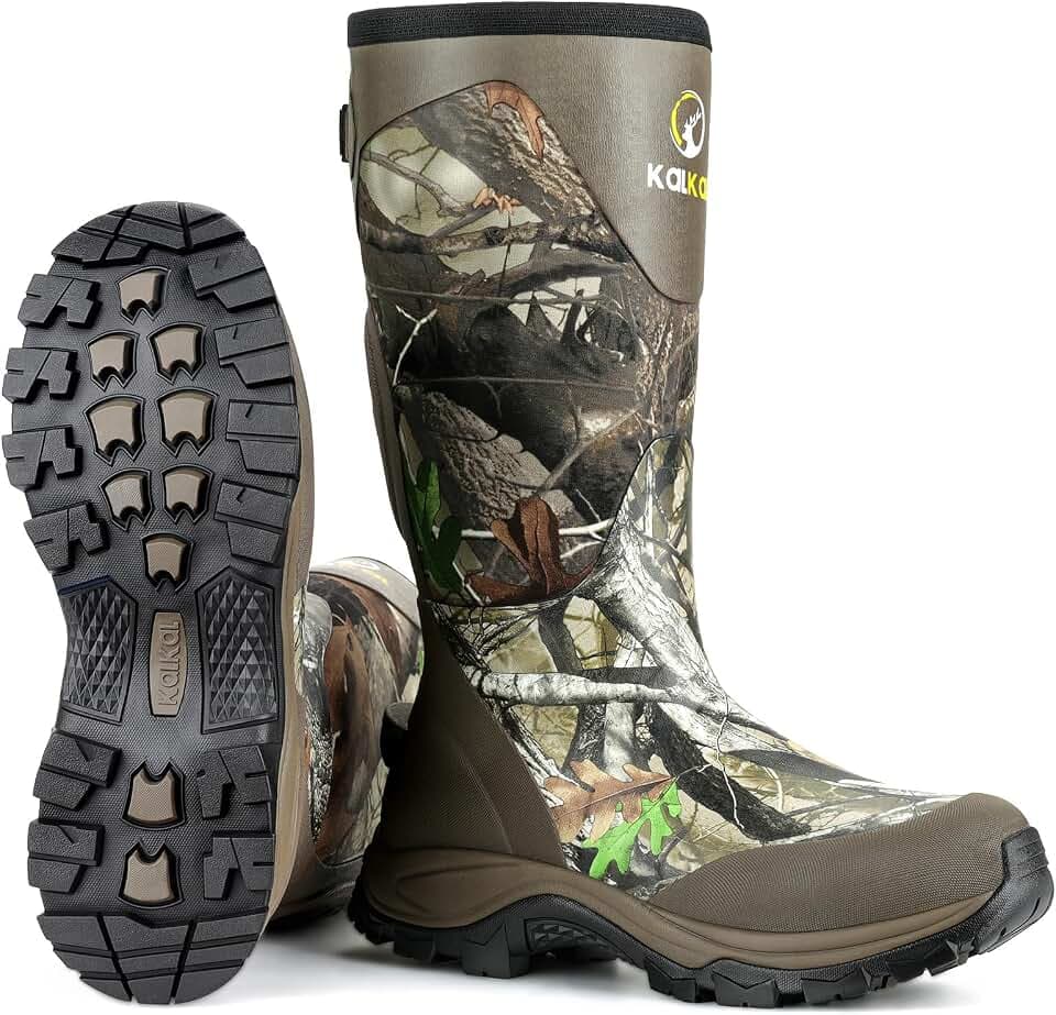 Kalkal Snake Boots for Men, Hunting Boots Waterproof Insulated Outdoor Rubber Boots, with 5mm Neoprene Anti-slip Snake Boots for Hunting Working Farming Gardening Fishing