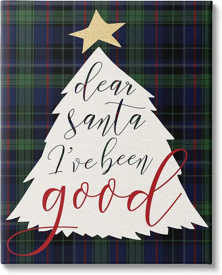 Dear Santa Christmas Tree Love, 30 x 40 Inch Canvas Wall Art