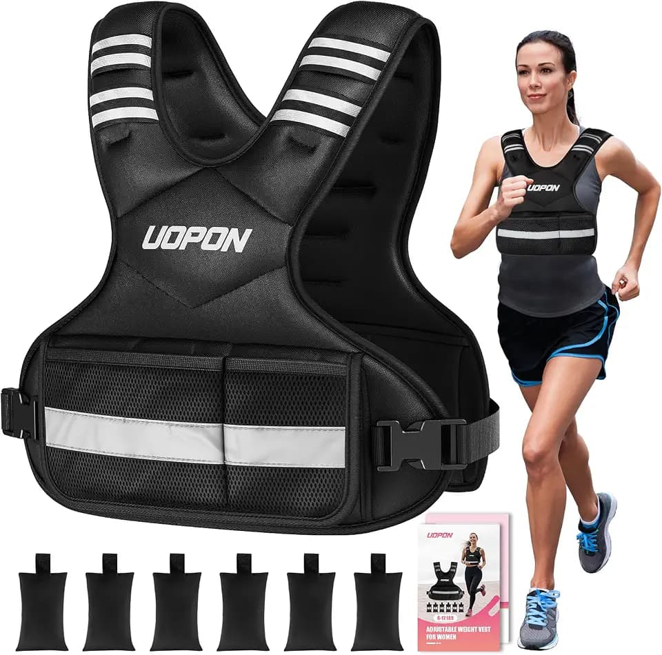Adjustable Weighted Vest Women, 6-12 Lb Ruck Vest with 6 Ironsand weights