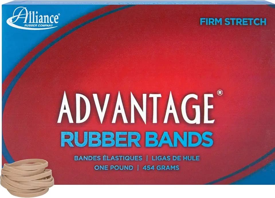 Alliance Rubber 26305 Advantage Rubber Bands Size #30, 1 lb Box Contains Approx. 1150 Bands (2" x 1/8", Natural Crepe) Beige