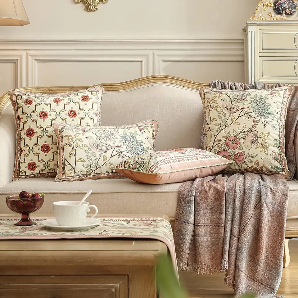 patdrea Designer French Velvet Throw Pillow Cover,Set of 4,-Kulom ABCA