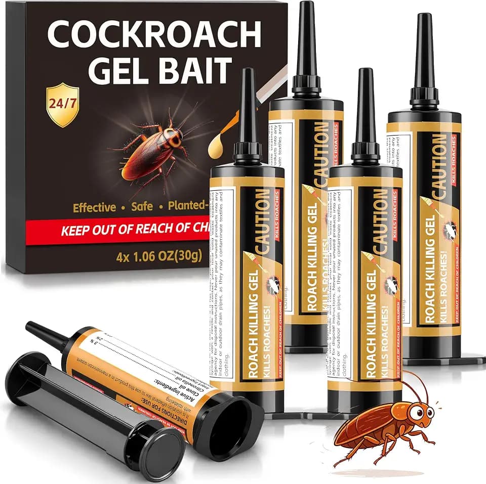 4 Stück 30g Anwendungsfertiges Kakerlaken-Fänger-Gel für Innen & Außen, Geruchslos, Sicher für Kinder & Haustiere