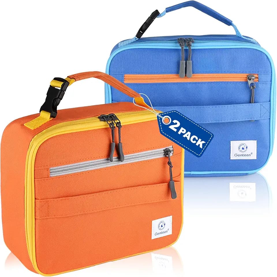 Genteen Kids Insulated Lunch Box for Boys Girls,2 Packs,Back to School