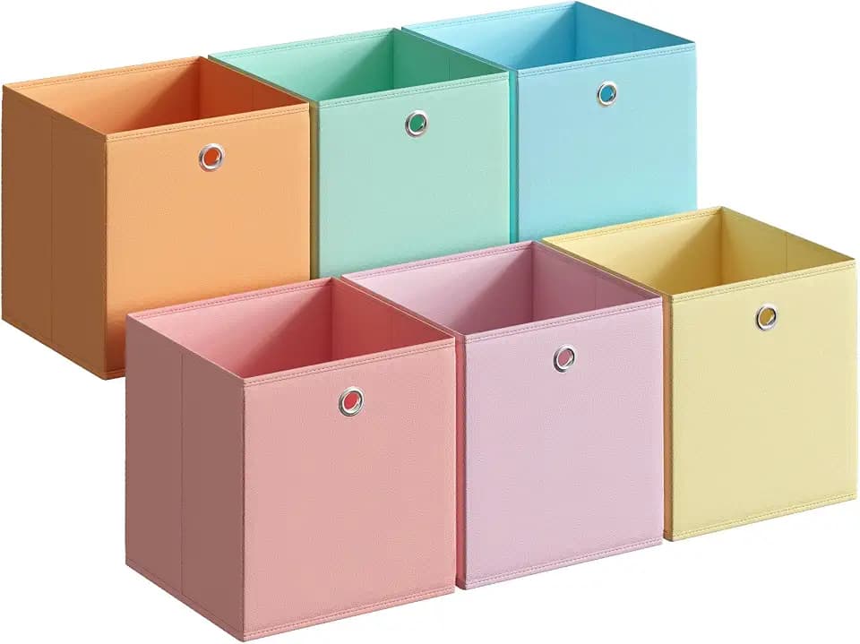 SONGMICS Storage Cubes, Set of 6 Odorless Foldable Storage Boxes
