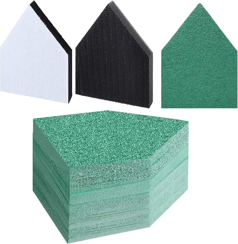 FOWOK 80Pcs Sandpaper for Milwaukee Orbital Sander with 2 Foam Sanding Pads
