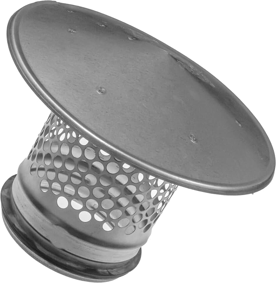 4" Inch Chimney Cap, Round Galvanized Steel Chimney Cover Used as Wood Stove Pipe Cap and Roof Vent Cover/Rust Resistant Fireplace Chimney Caps for Protection Against Rain, Snow & Debris