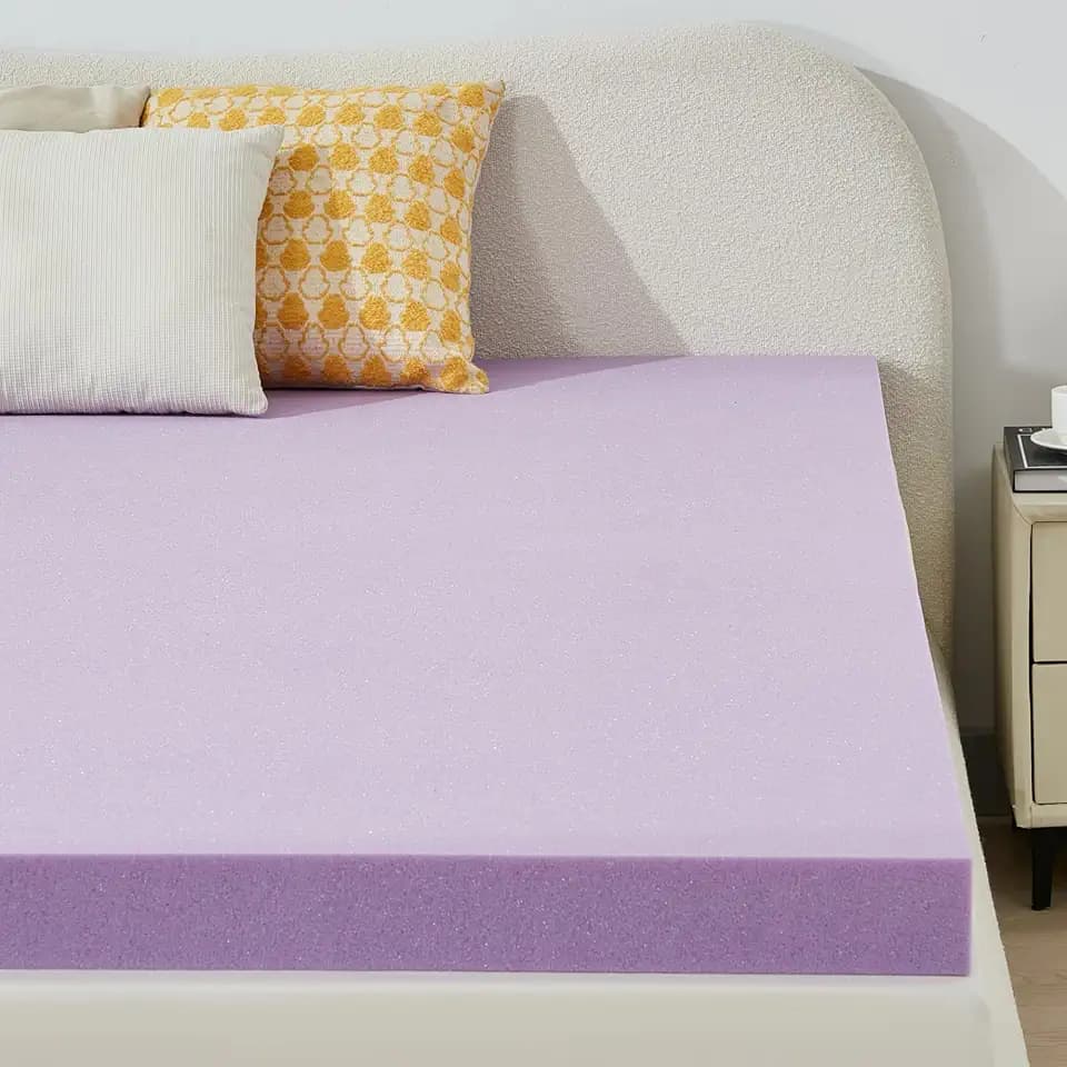 BDEUS 2 Inch Gel Memory Foam Mattress Topper Ventilated Soft Pressure Relieve Mattress Pad, Breathable Bed Topper, CertiPUR-US Certified, Twin Size