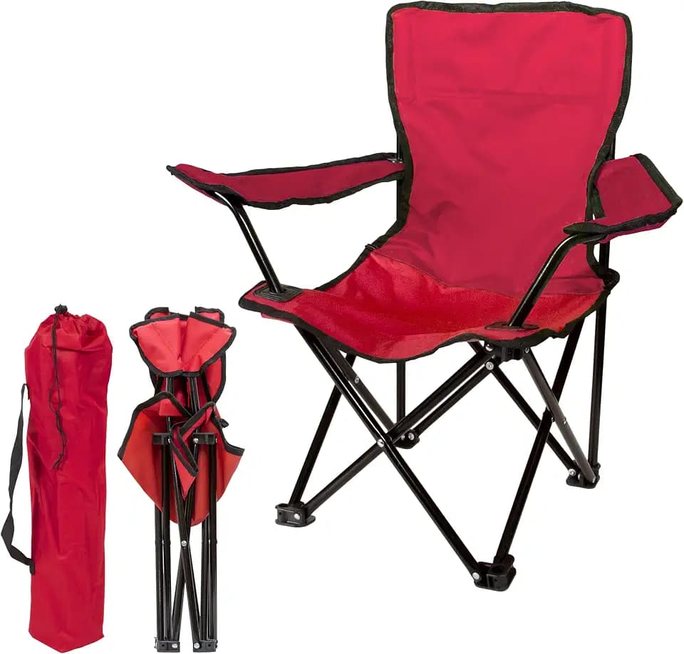 Pacific Play Tents – Kids Folding Chair, 100 lbs. Weight Capacity - Ruby Red