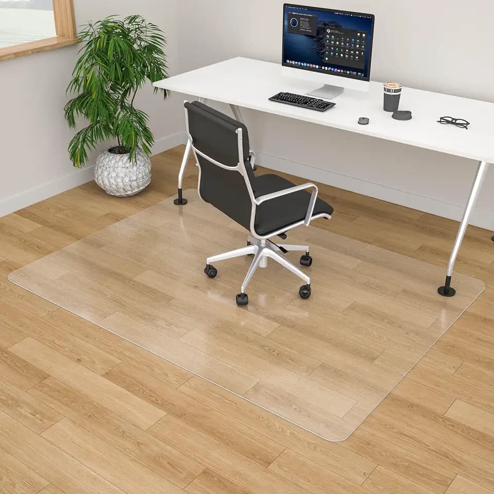100pointONE Office Chair Mat- 46" x 72" Clear Floor Protector Mat for Rolling Chair, Easy Glide Desk Chair Mat for Hardwood Floor
