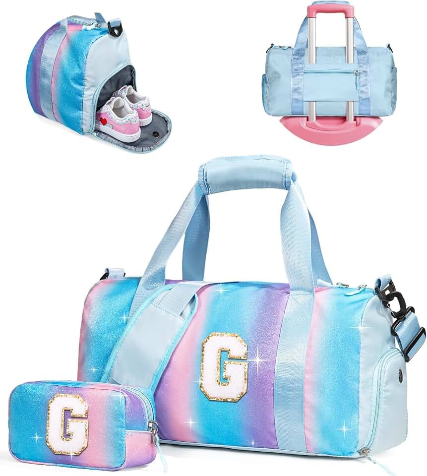 Gifts for 4 5 6 7 8 9 10 Year Old Girls-Girl Gym Bag Overnight Bag