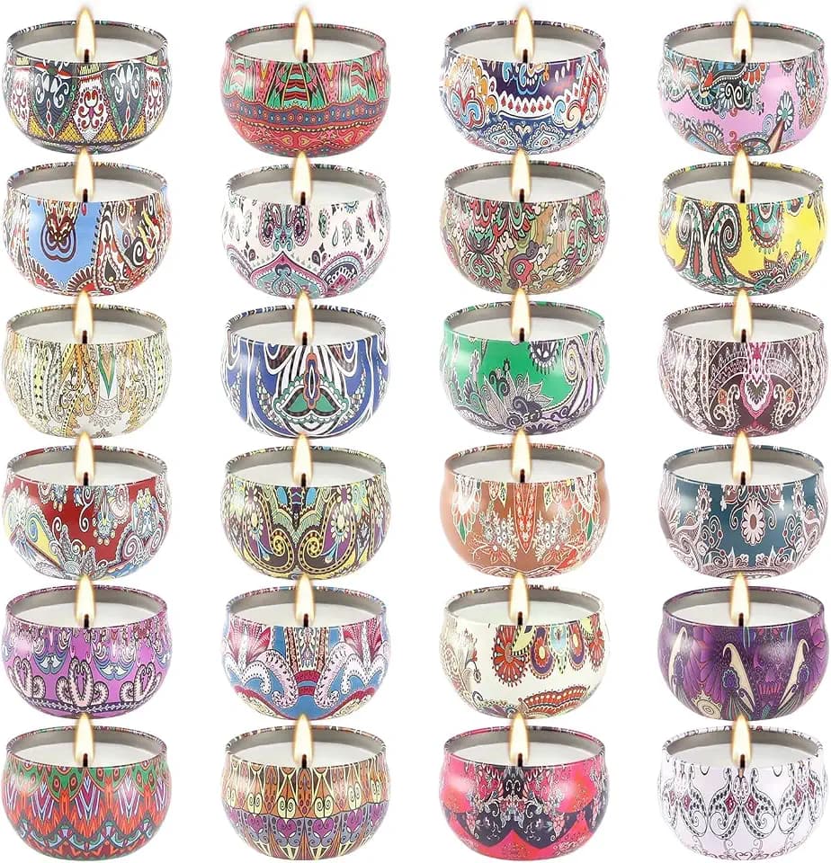 YOROXRG 24Pack Scented Candles,Soy Wax Jar Candles,Aromatherapy Candles for Home 2.5 OZ Scented Candles for Mom for Christmas Candles, Birthday, Thanksgiving, Mother's Day,Valentine'sDay