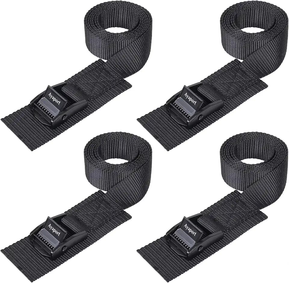 Ayaport Adjustable Lashing Straps with Buckles 1" x 4', 4 Pack