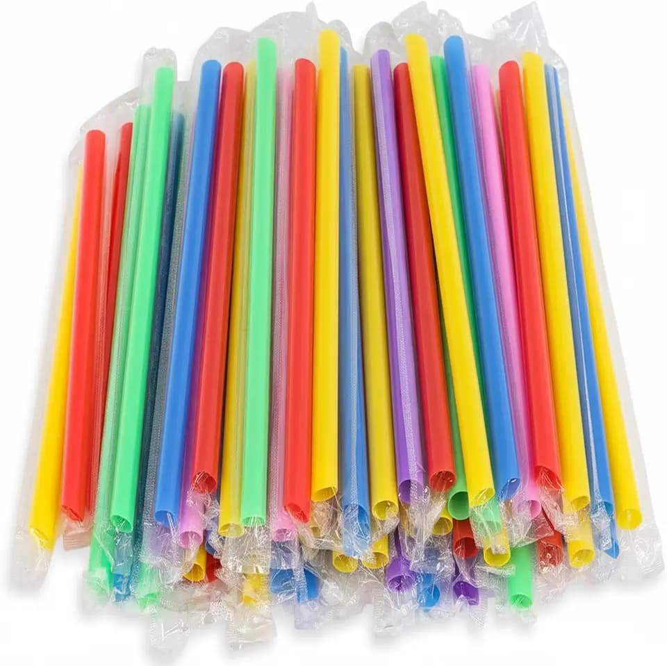 700 Pcs Jumbo Boba Straws, 0.43" x 9", Individually Wrapped, Colorful