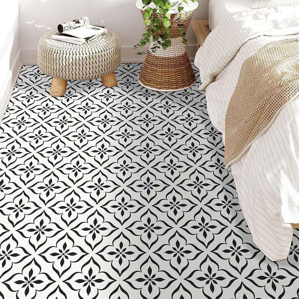 MORCART 20Pcs Peel and Stick Floor Tile, 7.87" x 7.87" Vinyl Flooring Self Adhesive Waterproof and Removable Tile Sticker for Bathroom Kitchen Wall Stair