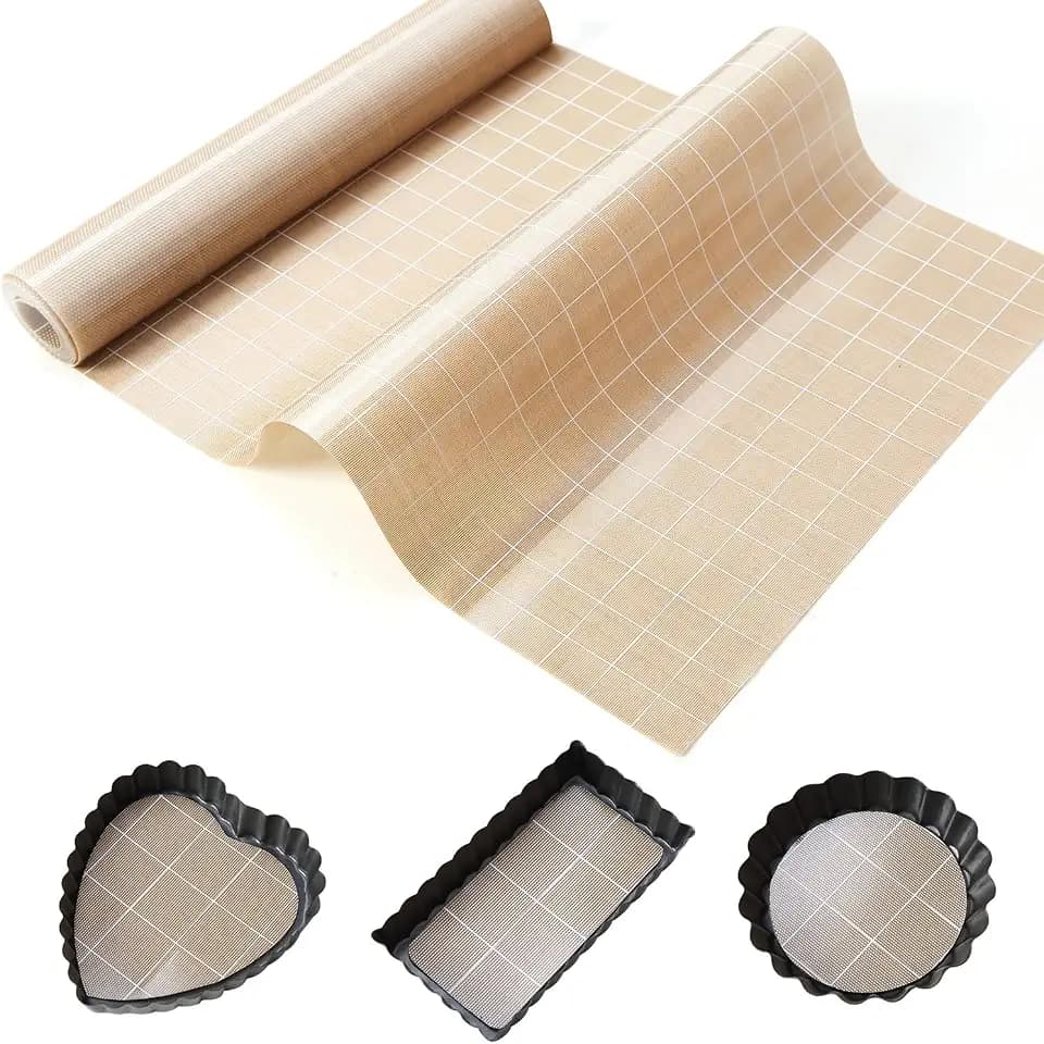 Silicone Baking Mat Roll 12IN*8FT Free Cutting, Non-Slip Pastry Mat, Non-Stick Reusable Air Fryer Liner, Oven Liners, Counter Mat, Freeze Dryer Mat, Easily Cut to Size Fit All Ovens Pans Tins Dishes