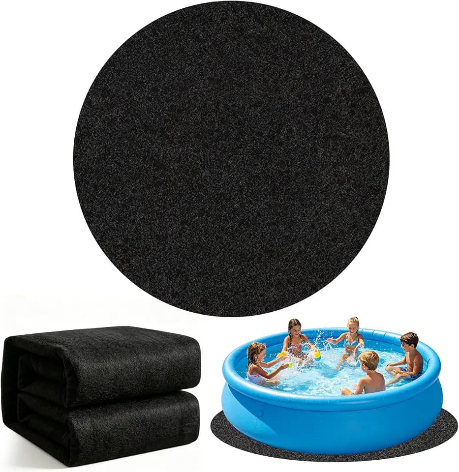 TZEKING 4m Pool Unterlage Outdoor,Runde Poolunterlage, Poolmatte Bodenschutzplane für Aufstellpool & Whirlpool, rutschfeste & wasserdichte Unterlage für Gartenpool, Faltbare Schutzmatte für Boden