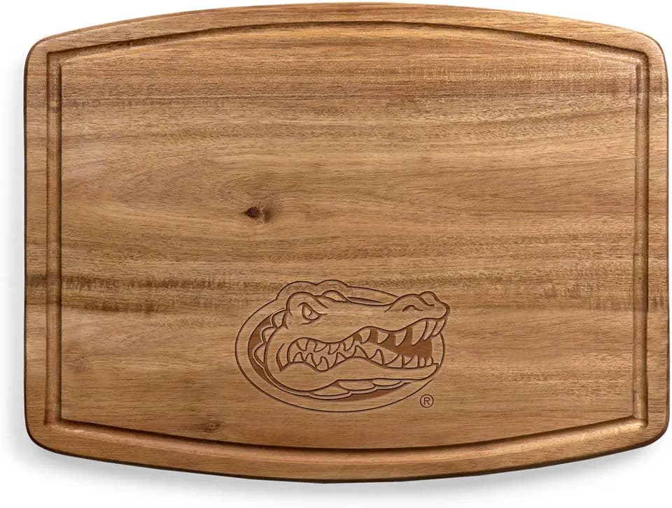 PICNIC TIME NCAA Ovale Acacia Cutting Board, Charcuterie Board Set with Juice Groove for SpillS, Wood Serving Platte, (Acacia Wood)