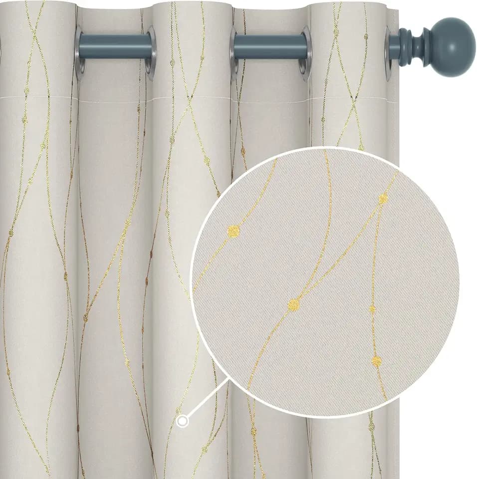 Deconovo Black Out Curtains 95 Inch Long, Curtains for Living Room Bedroom
